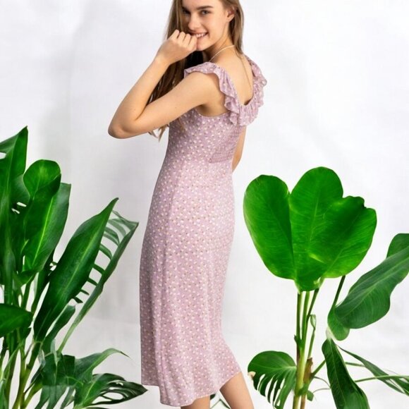 NWT J.ING Lavender Floral Print Midi Dress - Picture 3 of 6